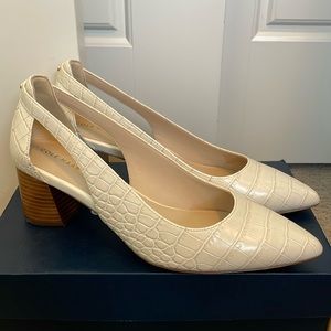New Cole Haan Emilee Croc Embossed Leather Pumps - Size 9